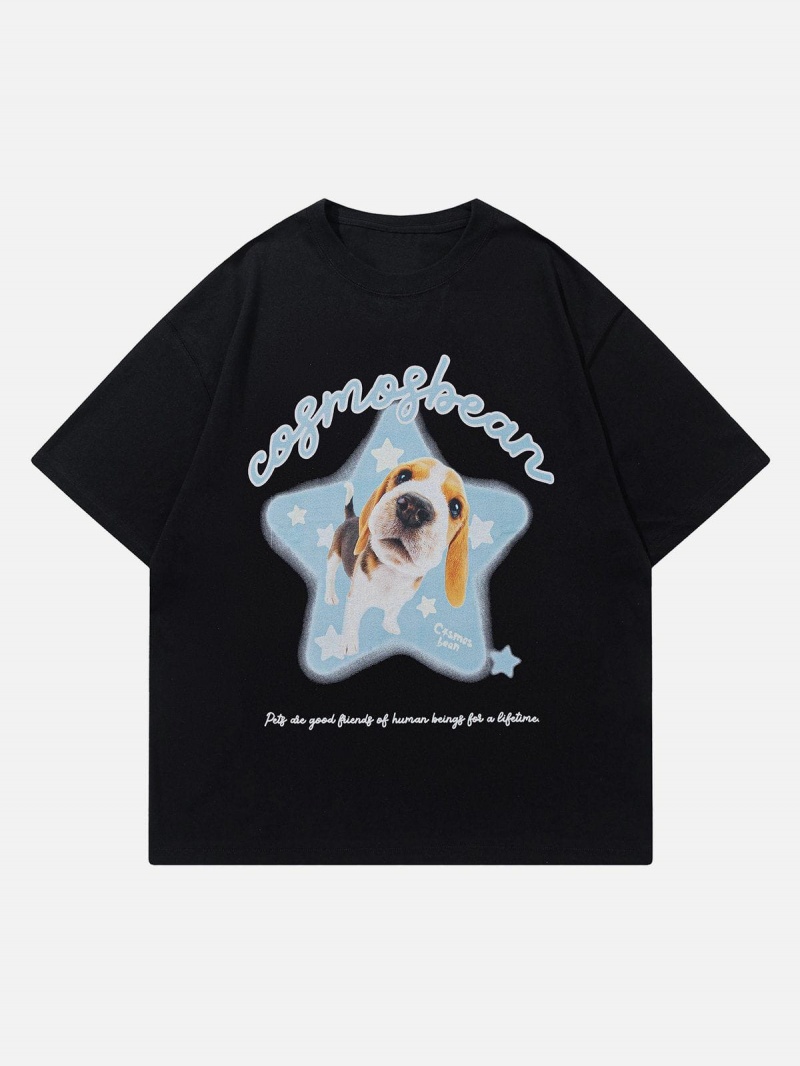 T Shirts Aelfric Eden Star Dog Print Tee Blanche | YVV-10730833